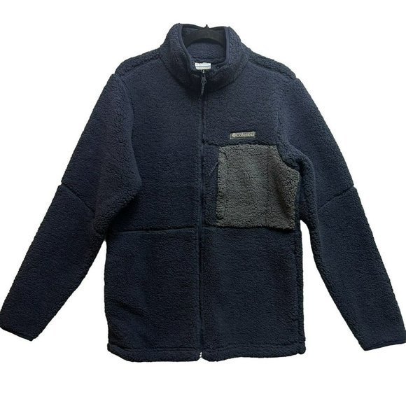 Men's Columbia Jacket Sweater Navy Blue Mountainside  Size S Extra Cozy Zipper - Picture 1 of 15